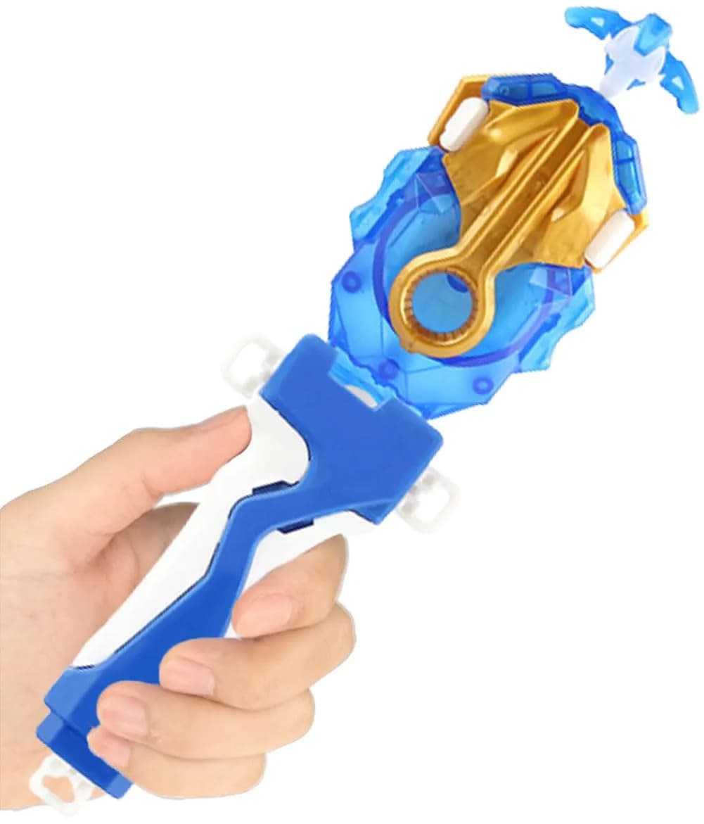 Battbeyle Blue Spinning Toy Top Launcher and Grip Set | ASTM-Tested for Kids 6+ — Blue