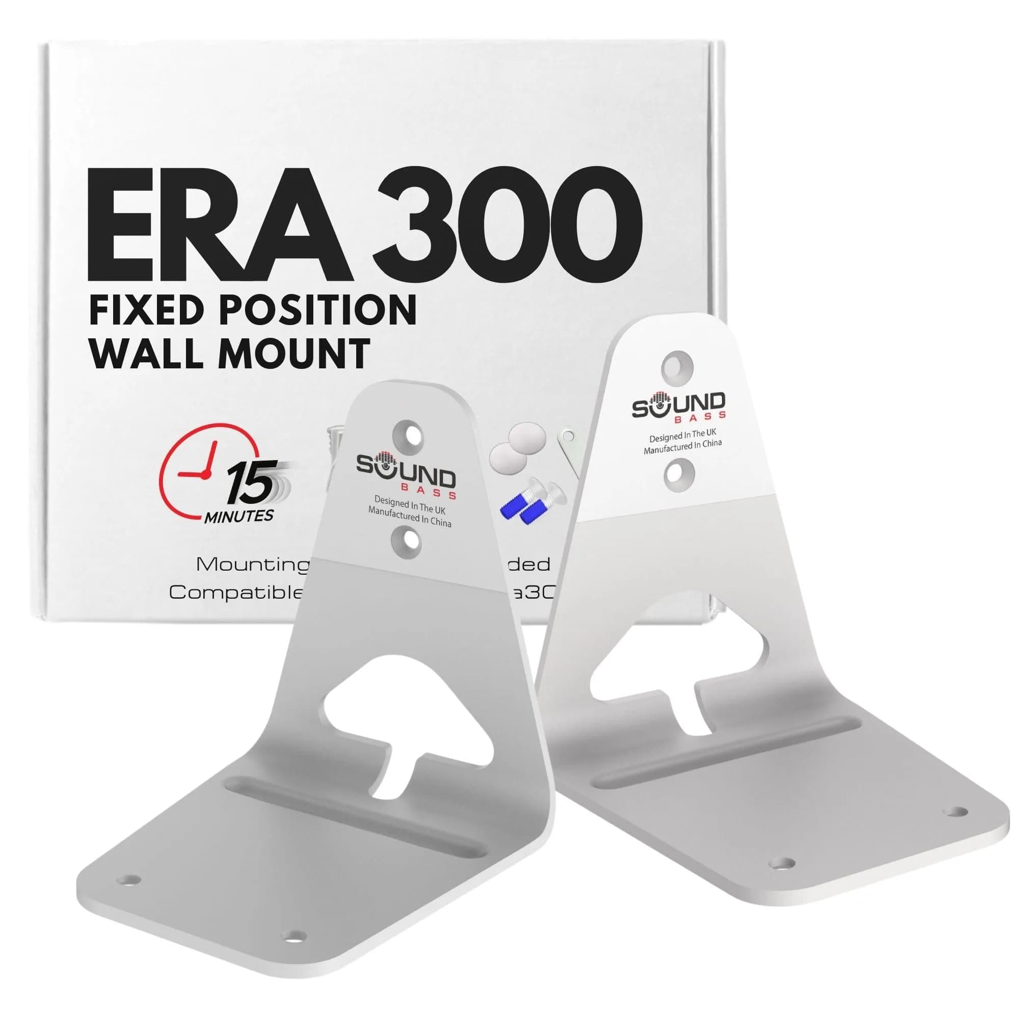 Sound Bass ERA300 Wall Mount Bracket Twin Pack White | Low Profile Space Saving Design