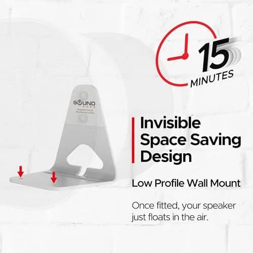 Sound Bass ERA300 Wall Mount Bracket Twin Pack White | Low Profile Space Saving Design thumbnail 3