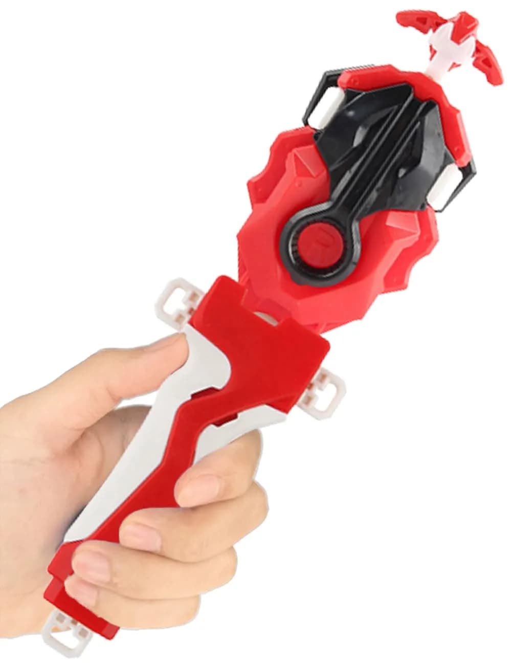 Battbeyle Blue Spinning Toy Top Launcher and Grip Set | ASTM-Tested for Kids 6+ — Red