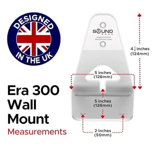 Sound Bass ERA300 Wall Mount Bracket White Single Unit | Low Profile Design for Sonos ERA 300 Speaker thumbnail 6