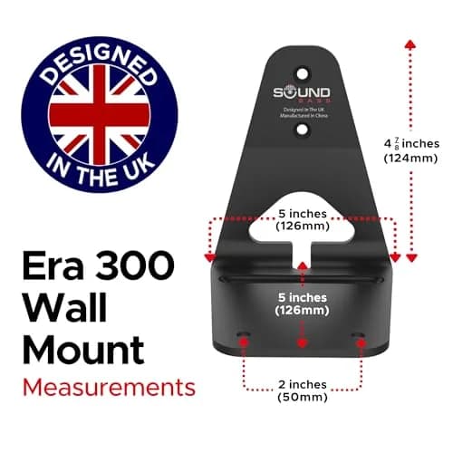 Sound Bass ERA300 Wall Mount Bracket Twin Pack (2pcs) | Low Profile Black Mounts for Sonos Era 300 Speakers thumbnail 6