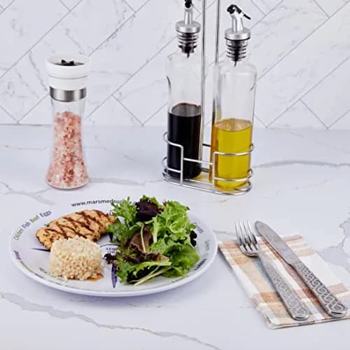 MARS WELLNESS 4 Pack 10 inch (25.4 cm) Portion Control Plates | MyPlate Method for Balanced Meals thumbnail 3