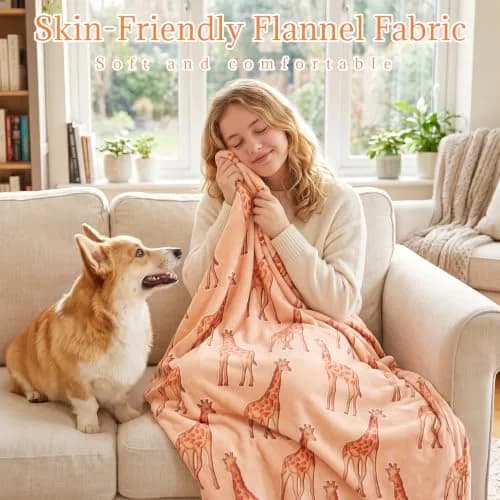 UOFON Giraffe Blanket 50" x 60" | Glow in The Dark Animal Throw for Kids & Adults thumbnail 2