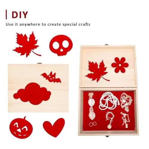 Caydo Red Self Adhesive Felt Sheets | DIY Craft Velvet Sheets, 21cm x 30cm thumbnail 5