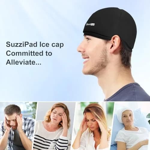 SUZZIPAD Chemo Cooling Cap for Chemotherapy Care, Black, 1 Unit thumbnail 3