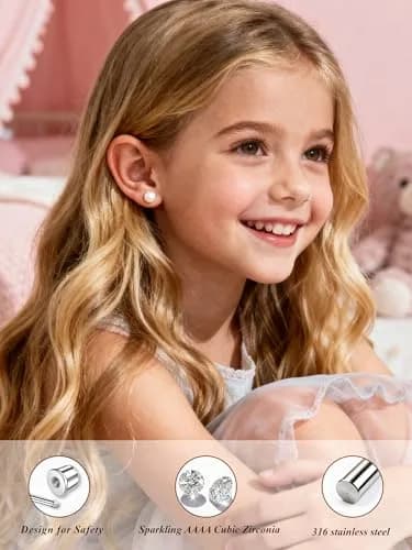 Leocuci Hypoallergenic Earring | Stainless Steel Flat Back Stud with Screw Back (0.81 oz/24 pcs) thumbnail 2