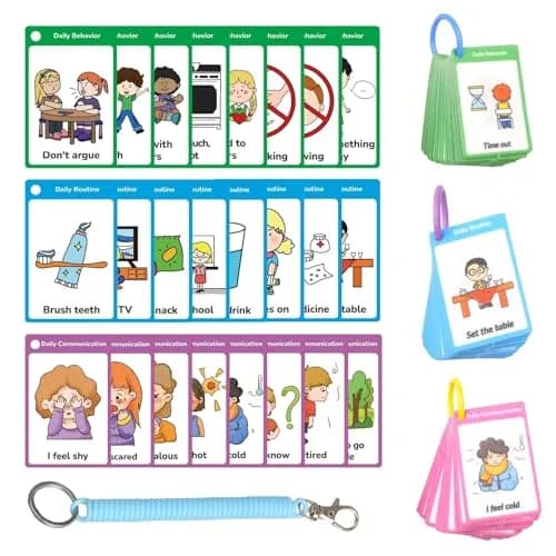 CHEFAN Autism Communication Cards 120 PCS | Visual Aids for Nonverbal Kids & Speech Delay — felt