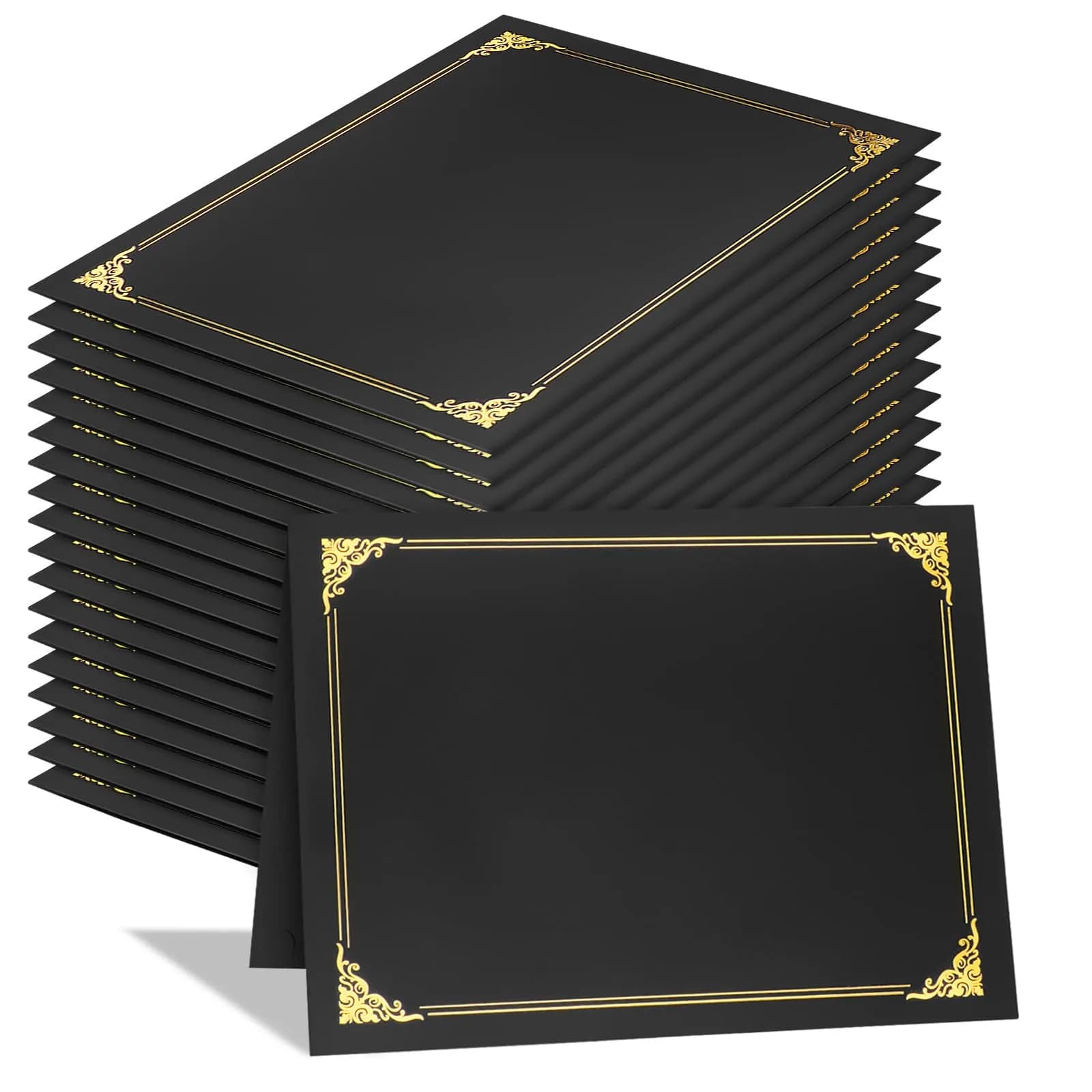 COIDEA Black Certificate Holders 10-Pack | 24.4cm x 30.6cm (9.4" x 12") Diploma Covers — 25-Pack