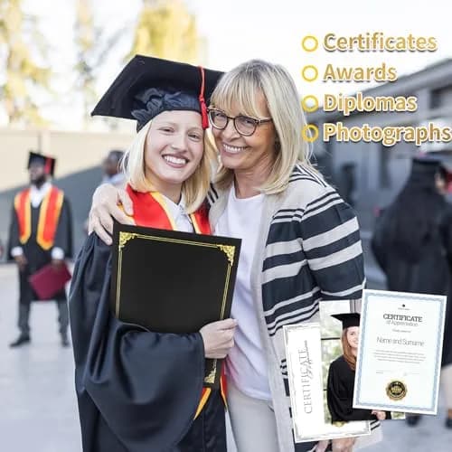 COIDEA Black Certificate Holders with Gold Foil Border, 25-Pack, Letter Size 8.5" x 11" thumbnail 5