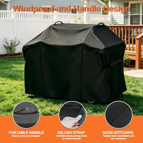 Blackhoso 65" Grill Cover for Weber Genesis II 4 Burner | Heavy Duty 600D Oxford Fabric thumbnail 3