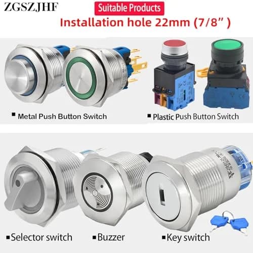 ZGSZJHF Latching Push Button Switch Cover for 22mm Hole | Child Proof Safety Protector (2-Pack, White) thumbnail 7