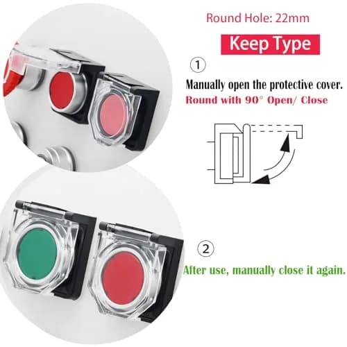ZGSZJHF Latching Push Button Switch Cover for 22mm Hole | Child Proof Safety Protector (2-Pack, White) thumbnail 3