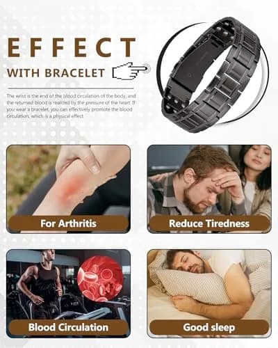 Feraco Magnetic Bracelet for Men Stainless Steel | 3500 Gauss, Adjustable, Hypoallergenic thumbnail 8