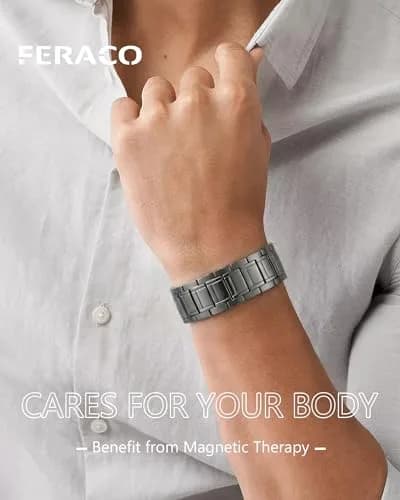 Feraco Magnetic Bracelet for Men Stainless Steel | 3500 Gauss, Adjustable, Hypoallergenic thumbnail 3