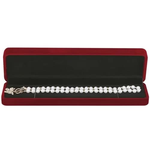 LETURE Red Velvet Bracelet Necklace Pendant Jewelry Box, 22cm (8.6in) Gift Box for Proposal, Wedding, Engagement, Christmas (4-Pack) thumbnail 7