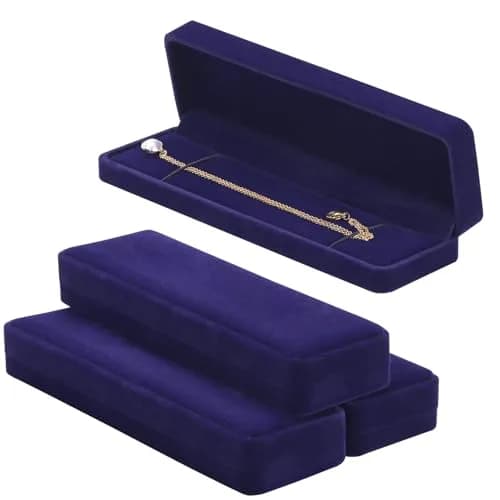 LETURE Velvet Jewelry Box 4 Pack | Classic Design for Bracelets, Necklaces & Watches (22x5.5x3cm) thumbnail 5