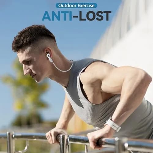 Mooyavia Ultra Strong Magnetic Anti-Lost Strap for AirPods Pro-White | Sport Silicone Neck Lanyard thumbnail 4