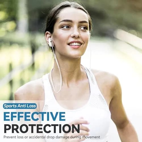 Mooyavia Ultra Strong Magnetic Anti-Lost Strap for AirPods Pro-White | Sport Silicone Neck Lanyard thumbnail 3