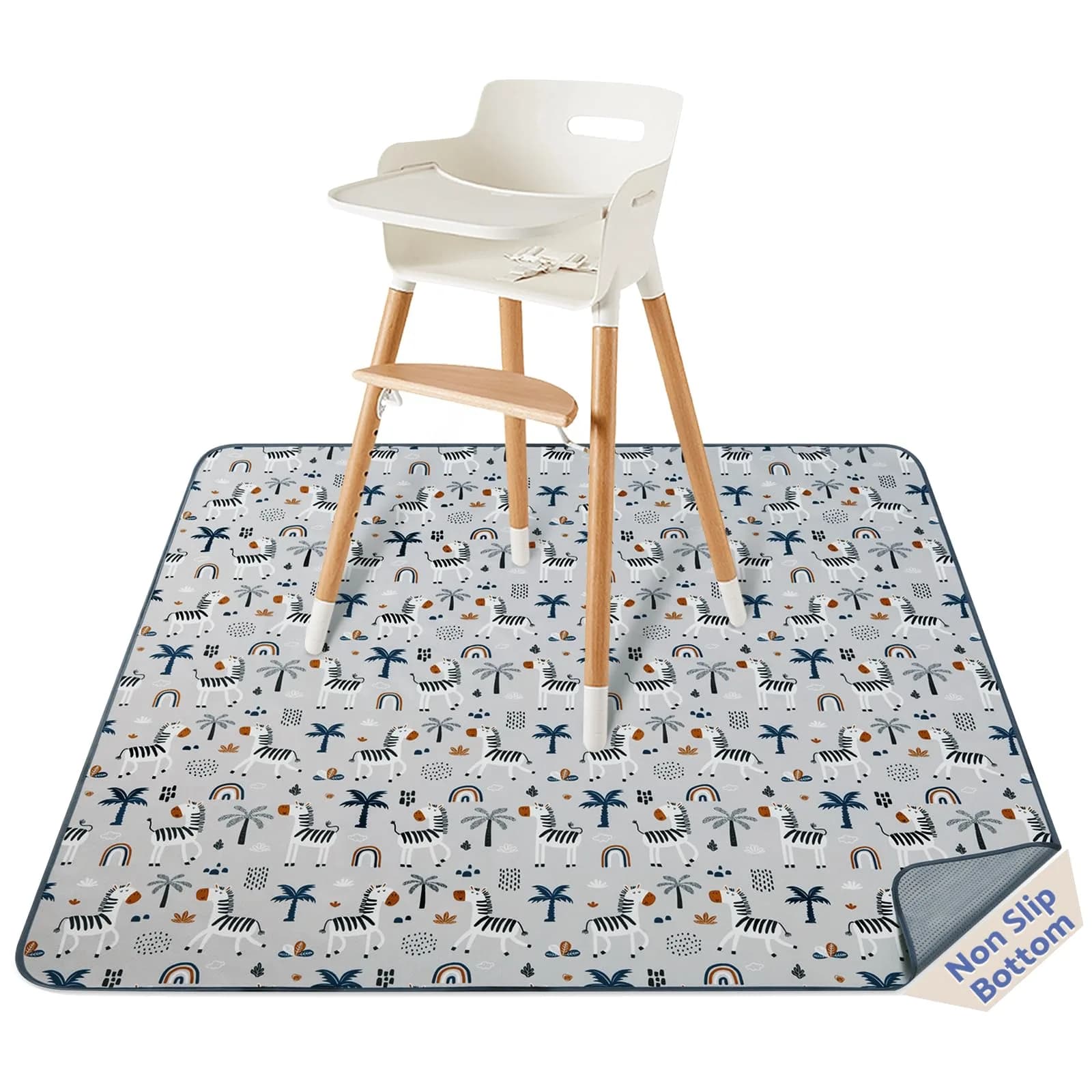 Blissful Diary Baby Splat Mat for High Chair, 128 x 128 cm (50.4 x 50.4 Inch) | Waterproof & Washable Floor Protector