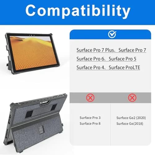 YORUNOHOSHI Rugged Case for 12.3" Surface Pro 7+/7/6/5/4 with Pen Holder & Hand Strap | Dark Gray thumbnail 2
