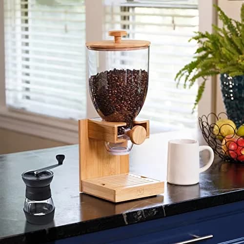 ZevrO Bamboo Cereal Dispenser with Airtight Lid 1.5 L (17.5 oz) | Portion Control for Dry Foods thumbnail 4