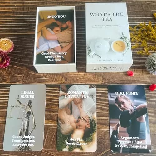 GZXINKE What's The Tea? Relationships Oracle Cards, Life Oracle Deck, for Beginners, Interpreting Career & Relationships, White thumbnail 4