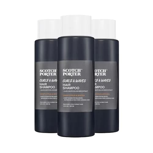 Scotch Porter Curls & Waves Shampoo for Men, 13oz (3-Pack) | Gentle & Hydrating for Curly & Wavy Hair thumbnail 1