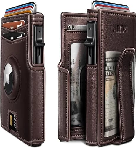 miyozi Airtag Wallet for Men, Slim RFID Wallet with Money Clip & Magnetic Closure | Fits 10 Cards thumbnail 1