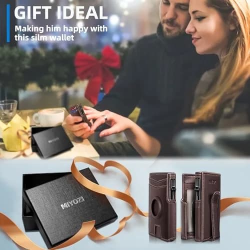 miyozi Airtag Wallet for Men, Slim RFID Wallet with Money Clip & Magnetic Closure | Fits 10 Cards thumbnail 7