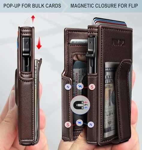 miyozi Airtag Wallet for Men, Slim RFID Wallet with Money Clip & Magnetic Closure | Fits 10 Cards thumbnail 3