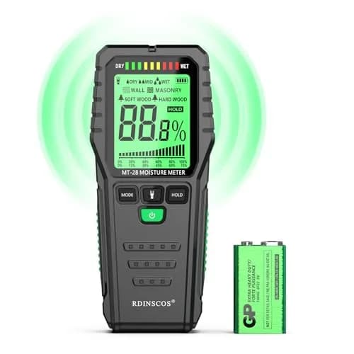 RDINSCOS Pinless Moisture Meter for Wood & Wall, 160g (5.6oz) | Non-Invasive Digital Moisture Tester for Building Materials thumbnail 1