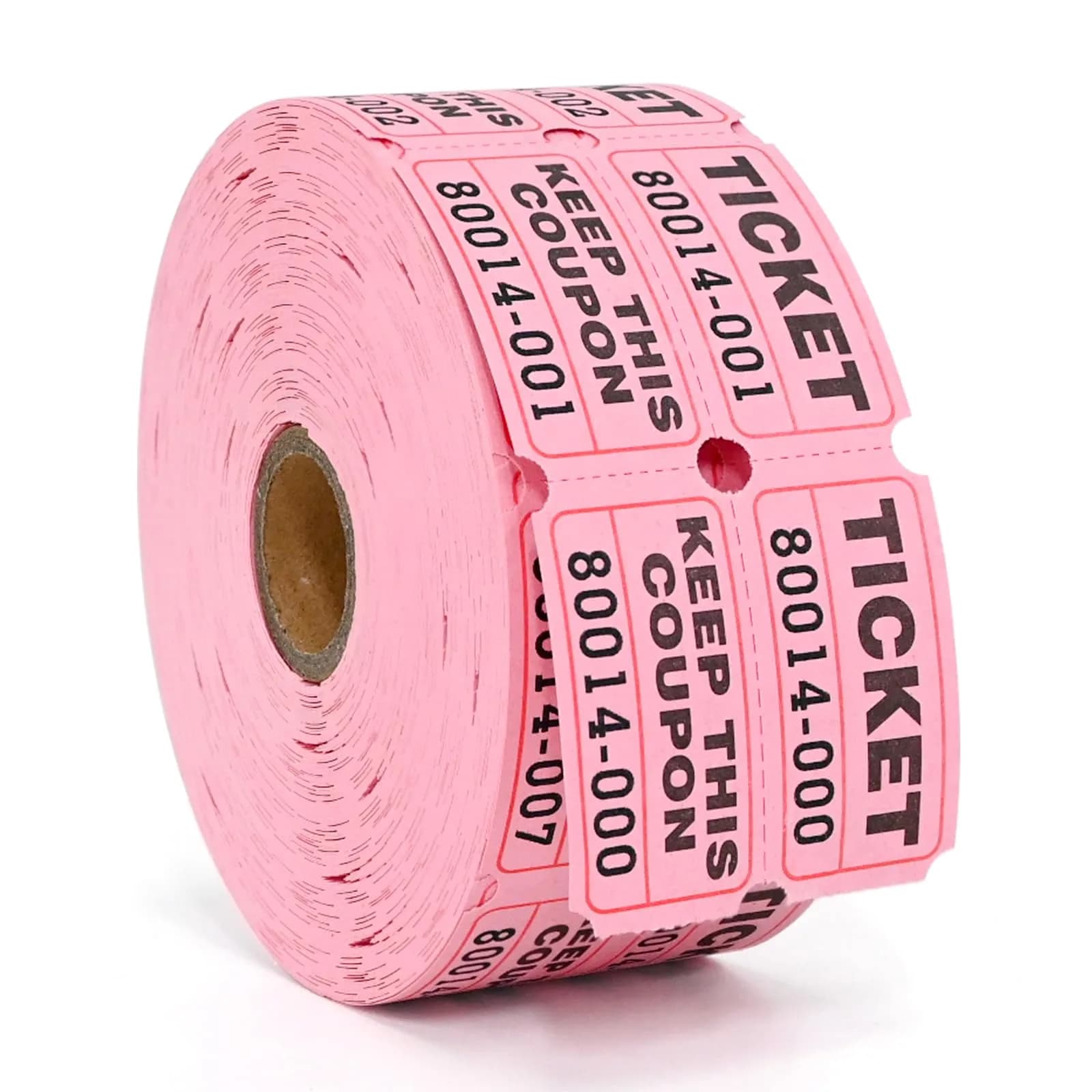 L LIKED Yellow Raffle Tickets 2" x 2" Double Roll (1000 Pairs) | Consecutive Numbering for Easy Event Management — 1000 Pink