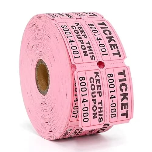 L LIKED Raffle Tickets Double Rolls Pink 1000 Pairs | Consecutive Numbering for Events thumbnail 1