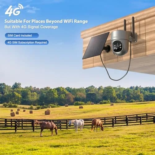 Xega 4G LTE Cellular Security Camera with Solar Panel & 128GB TF Card Support | 2K HD PTZ Night Vision Motion Detection thumbnail 2