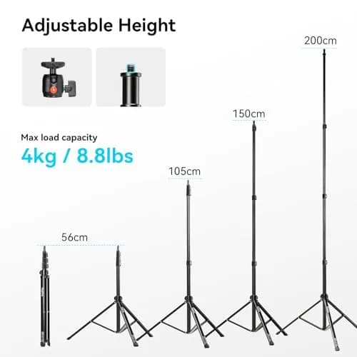 SMALLRIG RA-S200 Light Stand 6.6ft Aluminum Adjustable Support for Photography & Studio Use thumbnail 2