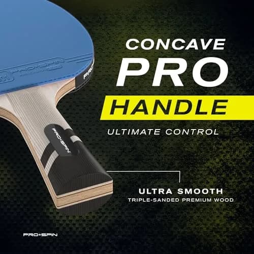 PRO-SPIN ITTF Approved Carbon Fiber Table Tennis Rackets with 7-Ply Blade & 2.0mm Sponge | Blue, 1-Pack thumbnail 4