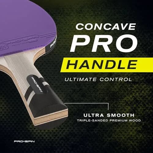 PRO-SPIN ITTF Approved Carbon Fiber Table Tennis Rackets | 7-Ply Blade, 2.0mm Sponge, Violet (1-Pack) thumbnail 4