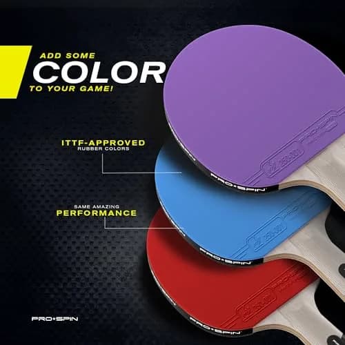 PRO-SPIN ITTF Approved Carbon Fiber Table Tennis Rackets | 7-Ply Blade, 2.0mm Sponge, Violet (1-Pack) thumbnail 5