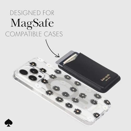 kate spade new york Magnetic Card Holder/Wallet - Black | MagSafe Compatible, Elegant Leather Design thumbnail 5