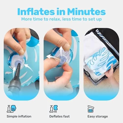 Sloosh Inflatable Pool Floats 2-Pack | 103.7 cm (40.8 in) x 30 cm (11.8 in) x 24 cm (9.4 in) - Summer Leaves thumbnail 7