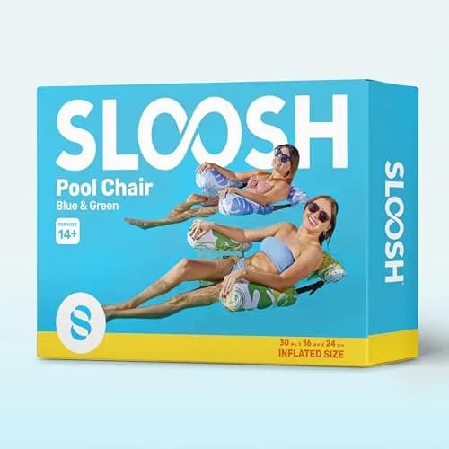 Sloosh Inflatable Pool Floats 2-Pack | 103.7 cm (40.8 in) x 30 cm (11.8 in) x 24 cm (9.4 in) - Summer Leaves thumbnail 9
