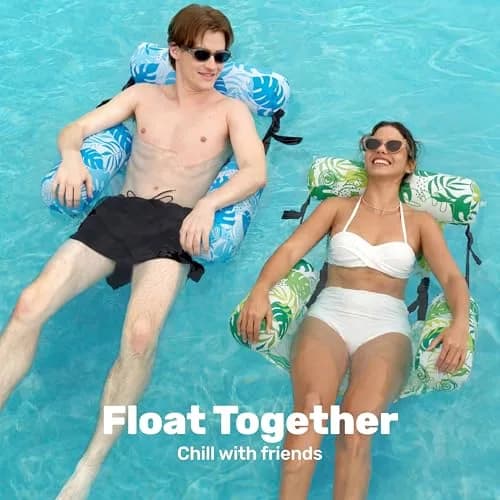 Sloosh Inflatable Pool Floats 2-Pack | 103.7 cm (40.8 in) x 30 cm (11.8 in) x 24 cm (9.4 in) - Summer Leaves thumbnail 3