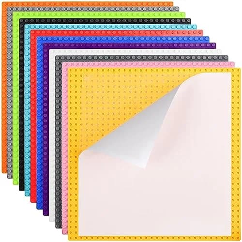 ZEAYEA Peel and Stick Baseplates 10 x 10 Inch | 12 Colors for Imaginative Play thumbnail 1