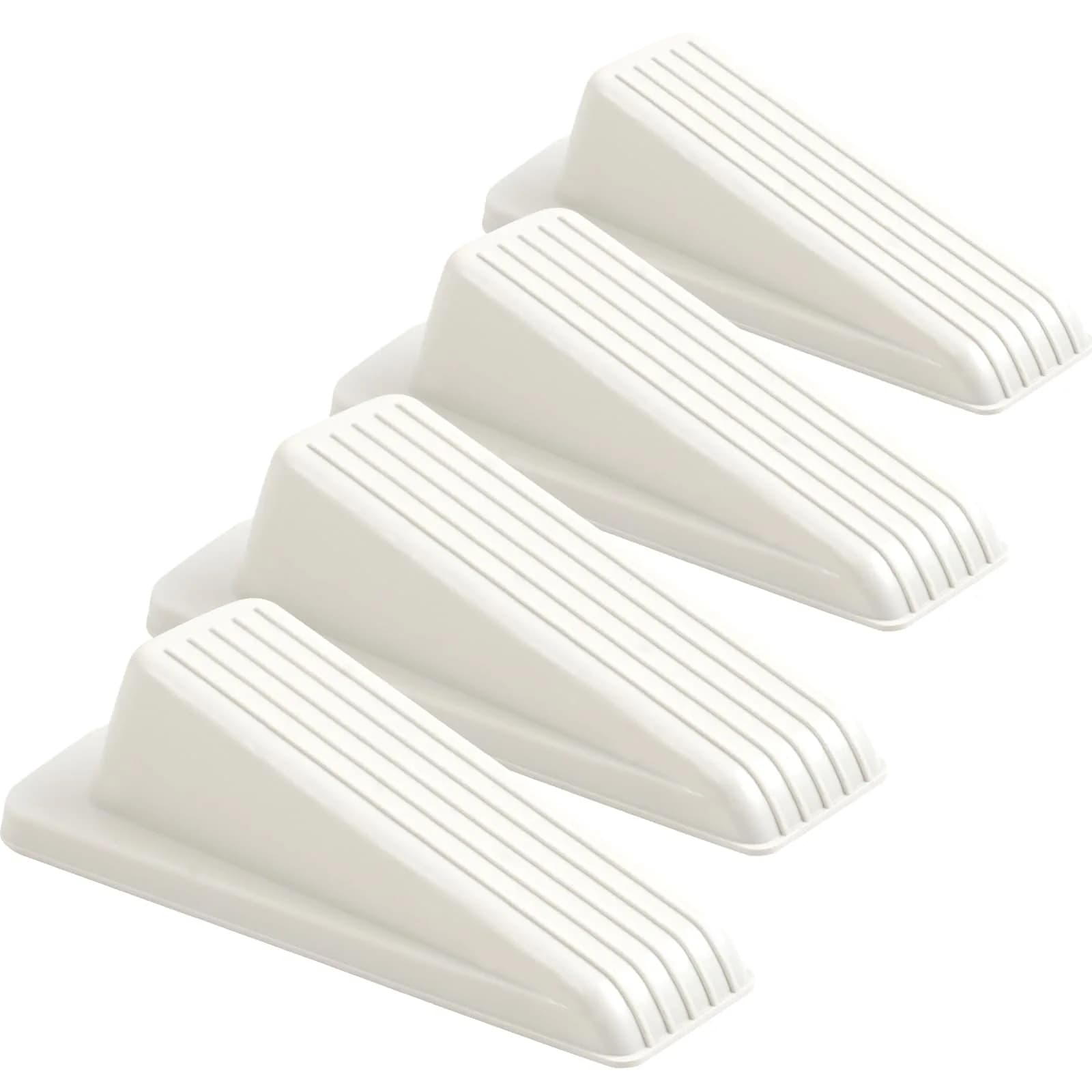 Utron Black Rubber Door Stoppers 12 Pack | Floor Mount, 12cm (4.8in) L x 5.6cm (2.2in) W x 3.3cm (1.3in) H — White