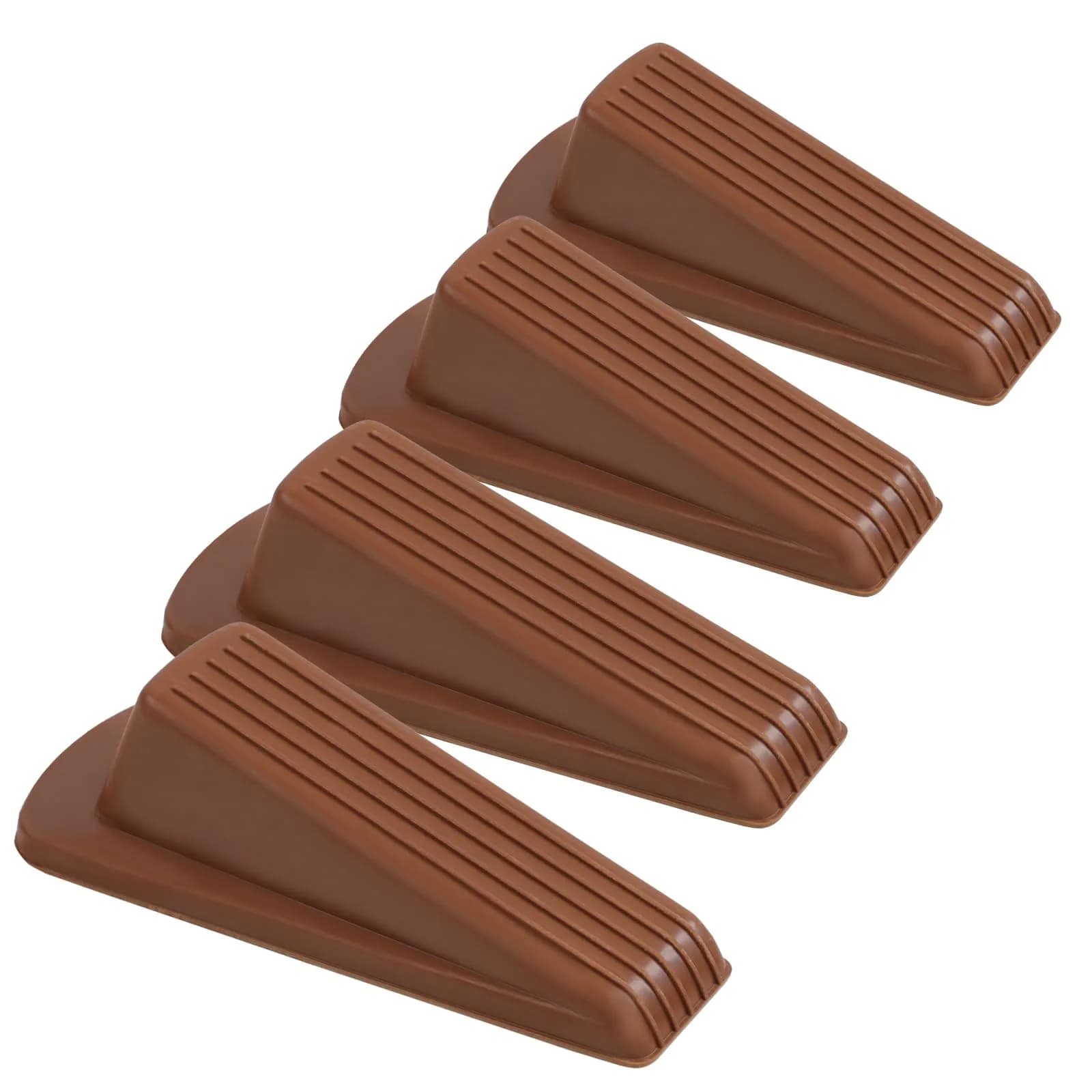 Utron Black Rubber Door Stoppers 12 Pack | Floor Mount, 12cm (4.8in) L x 5.6cm (2.2in) W x 3.3cm (1.3in) H — Brown