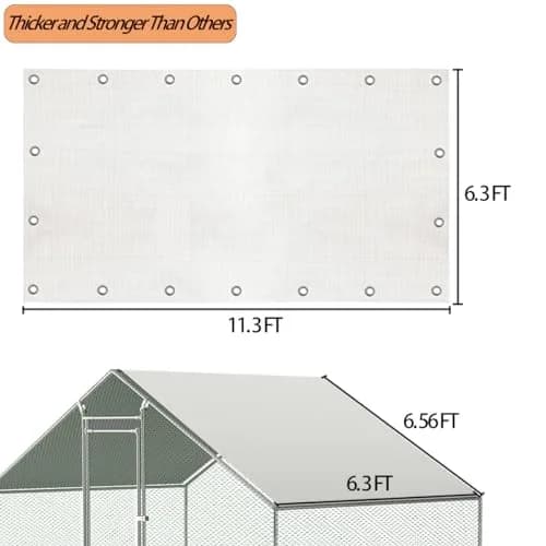 Ahpuhtan Chicken Coop Cover Waterproof 11.3 ft x 6.3 ft | UV & Rain Resistant for Winter thumbnail 2