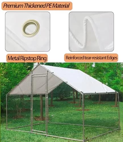 Ahpuhtan Chicken Coop Cover Waterproof 11.3 ft x 6.3 ft | UV & Rain Resistant for Winter thumbnail 3