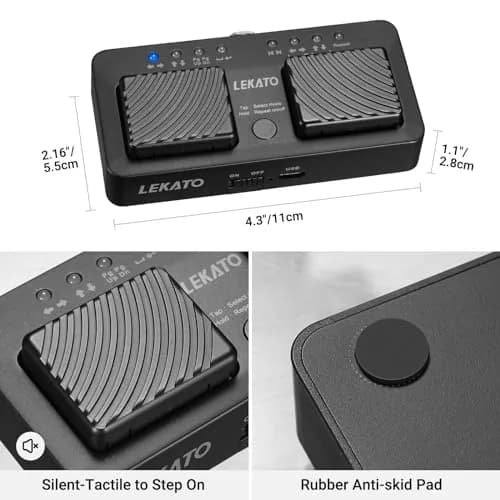 LEKATO Mini Wireless Bluetooth Page Turner Pedal, 7 Page Turning Modes | Portable Silent Music Control thumbnail 7