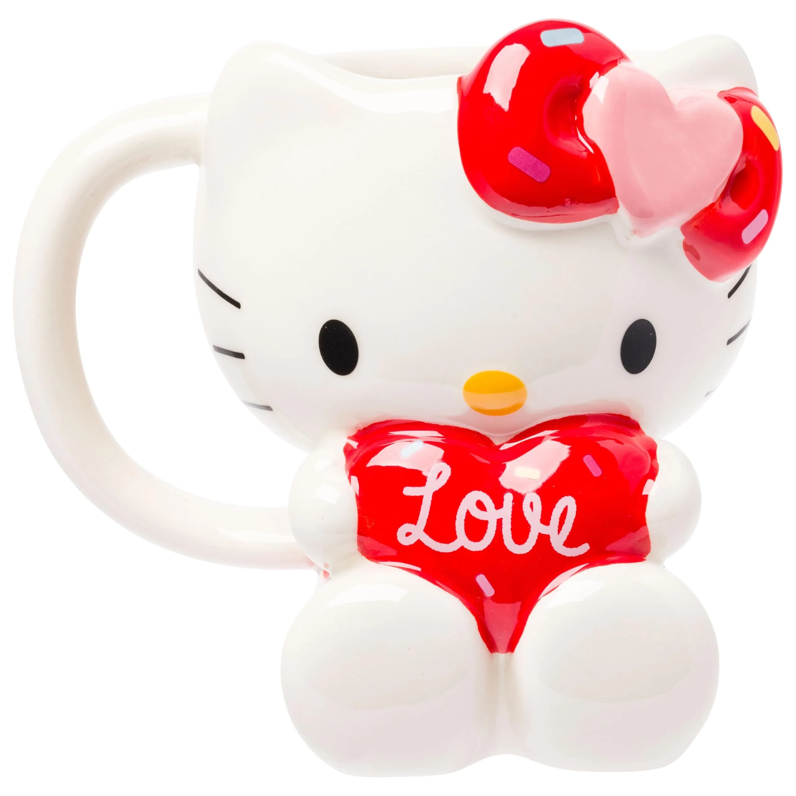 Silver Buffalo Sanrio Hello Kitty Holding Love Heart 3D Sculpted Mug 591ml (20oz) | Officially Licensed Sanrio Collectible - main product image